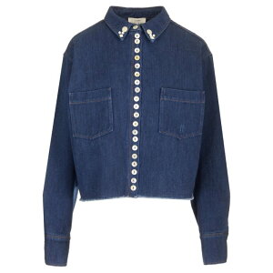 forte_forte �t�H���e �t�H���e ���f�B�[�X �V���c�E�u���E�X 13545bismy denim cropped shirt Blue 2 3 �y���������E�֐ō��z