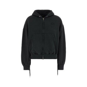 Balenciaga �o�����V�A�K ���f�B�[�X �X�E�F�b�g�E�t�[�f�B�[ 858125TTVS21041 Slate cotton sweatshirt Black XS S �y���������E�֐ō��z