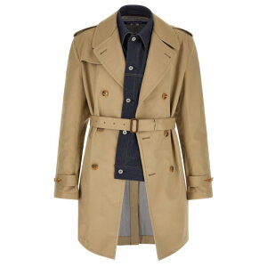 JUNYA WATANABE �W������ ���^�i�x �����Y �R�[�g WQC0021 Denim insert trench coat Beige L XL �y���������E�֐ō��z