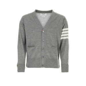 Thom Browne �g���E�u���E�� �����Y �j�b�g�E�Z�[�^�[�E�J�[�f�B�K�� MKC002AY1014058 Grey wool cardigan Grey 3 2 1 4 5 0 �y���������E�֐ō��z