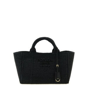 Prada �v���_ ���f�B�[�X �g�[�g�o�b�O 1BG635VOUO2M2TF0002 Crochet shopping bag Black onesize �y���������E�֐ō��z