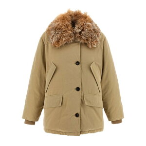 Prada �v���_ ���f�B�[�X �J�W���A���W���P�b�g 29X289SOOO17IDF0065 Fur collar jacket Beige IT36 IT38 40 42 38 �y���������E�֐ō��z