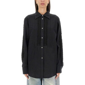 OUR LEGACY �A���[���K�V�[ ���f�B�[�X �V���c�E�u���E�X W4242SBKPLEATEDBLACKKITCHENWEAVE SHIRT SINCERE BLACK 38 36 34 �y���������E�֐ō��z