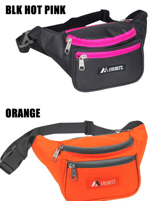 EVERESTエベレストウェストバッグ約2Lx2個セット(ブラック+1色)ウェストポーチEVERESTBAG【C1】
