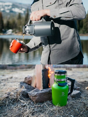 ●ポイント5倍炭酸の飲み物(ビールなど)を入れられる魔法瓶DrinkTanksドリンクタンクスGrowler32oz(0.94L)真空断熱グラウラーFERNグリーン保冷保温水筒【C1】【w95】