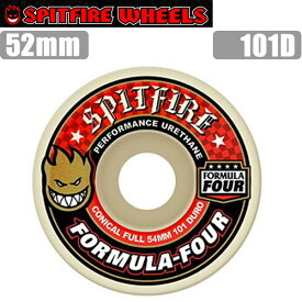 スケボー ウィール スピットファイア SPITFIRE F4（FORMULA FOUR）101DU CONICAL WHITE (RED PRINT) 52mm スケートボード【C1】【K1】【s7】