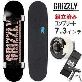 【マラソン期間★3000円以上で300円OFFクーポン】スケボー コンプリート 子供向け グリズリー GRIZZLY EVERY ROSE 7.3インチ キッズや女性向け スケートボード【s0】