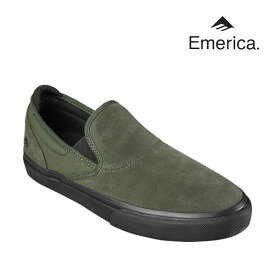 エメリカ スニーカー EMERICA WINO G6 SLIP ON(ワイノ スリッポン) OLIVE / BLACK スケボーシューズ スケートボード 靴 emerica【s9】