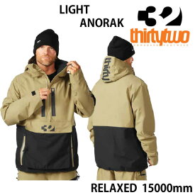 THIRTYTWO 32 23-24 スノーボードウェア メンズ　ジャケット　LIGHT ANORAK -jacket / BLACK TAN サーティーツー【スノーボード・ウエア・スノボー用品】【C1】【s1】