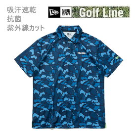 ニューエラ ゴルフウェア 半袖 テック ポロシャツ Duck Hunter Camo ネイビー(14109026)日本正規品 newera ゴルフウェア【C1】【N1】【K1】【s1】