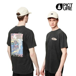 �s�N�`���[ �E�F�A TSUNAMI �I�[�o�[�T�C�Y T�V���c Black Washed (picture organic clothing)�yN1�z�yC1�z�ys8�z