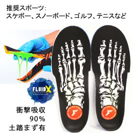 FP INSOLE フットプリント インソール KINGFOAM ORTHOTICS FLUID X ブラックスケルトン 土踏まず有り 衝撃吸収 90％　FOOTPRINT 【C1】【s4】