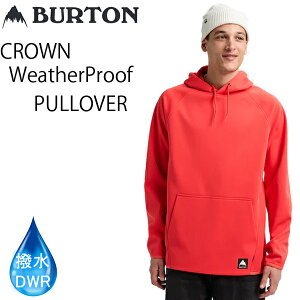 バートン 撥水 パーカー BURTON クラウン ウェザープルーフ プルオーバー フリース フード FIESTA RED (25-26,2026) CROWN 防水・撥水加工アパレル 【スノーボード・ウエア・スノボー用品】【C1】【s5