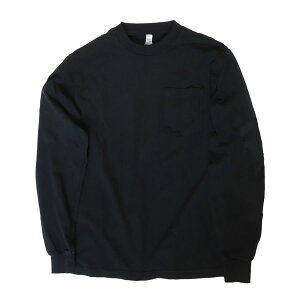 �y6/10�܂Ł�3000�~�ȏ��300�~OFF�N�[�|���zLOS ANGELES APPAREL ���T���[���X�A�p���� / ���n ���� 6.5oz ���� �|�P�b�gT�V���c ����TEE / Long Sleeve Garment Dye Pocket T-Shirt - BLACK / 1810GD �A���A�p ���X�A�p LA