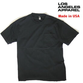 LOS ANGELES APPAREL / ロサンゼルスアパレル / 無地 肉厚 6.5oz 半袖ポケットTシャツ / Short Sleeve Garment Dye Pocket T-Shirt - BLACK / 1809GD / LA APPAREL LAアパレル ロスアパ ブラック 黒【s9】