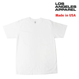 LOS ANGELES APPAREL ロサンゼルスアパレル / 無地 肉厚 6.5oz 半袖Tシャツ / Short Sleeve Garment Dye Crew Neck T-Shirt - WHITE / 1801GD アメアパ ロスアパ LAアパレル　白 ホワイト【s9】