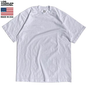 LOS ANGELES APPAREL ���T���[���X�A�p���� / ���n ���� 6.5oz ����T�V���c / Short Sleeve Garment Dye Crew Neck T-Shirt - WHITE / 1801GD �A���A�p ���X�A�p LA�A�p�����@�� �z���C�g