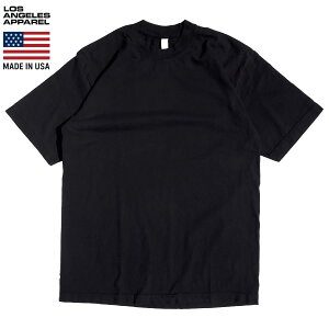 LOS ANGELES APPAREL ���T���[���X�A�p���� / ���n ���� 6.5oz ����T�V���c / Short Sleeve Garment Dye Crew Neck T-Shirt - BLACK / 1801GD �A���A�p ���X�A�p LA�A�p�����@�� �u���b�N