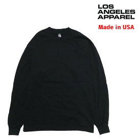 【マラソン期間★3000円以上で300円OFFクーポン】LOS ANGELES APPAREL ロサンゼルスアパレル / 無地 肉厚 6.5oz 長袖Tシャツ ロンTEE / Long Sleeve Garment Dye T-Shirt - BLACK / 1807GD 長袖Tシャツ アメアパ ロスアパ LAアパレル ブラック 黒 【s5】