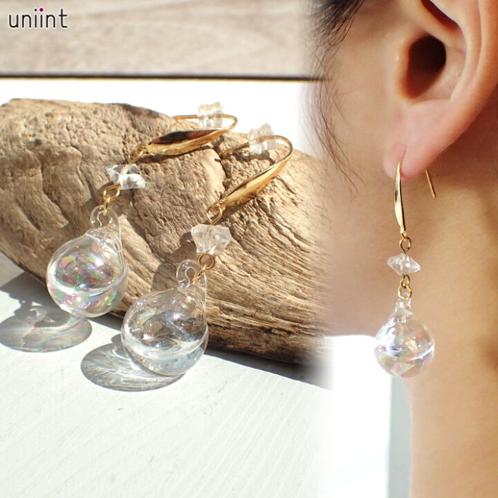 楽天市場】金属アレルギー対応 ピアス 【ハーキマーダイヤモンド＆水 