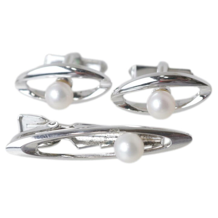 楽天市場】【中古】 MIKIMOTO ミキモト パール タイピン カフス セット 