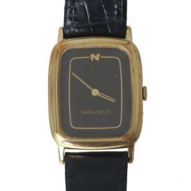 【中古】 NINA RICCI ニナリッチ SEIKOクオーツ 腕時計 ブラック×ゴールド 2320-6900 腕回り14〜17.5(cm) NT Bランク
