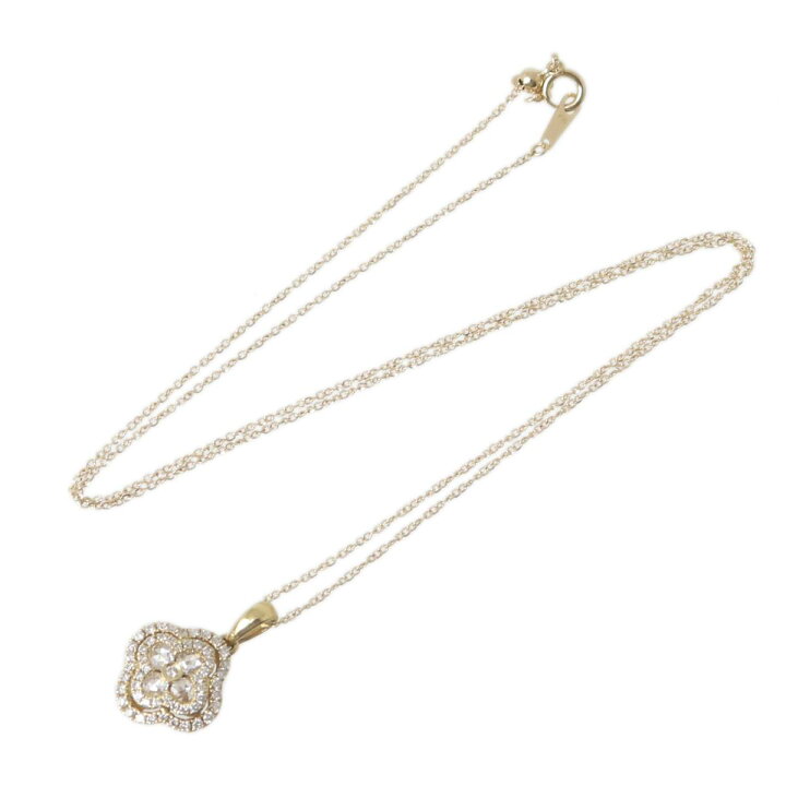 楽天市場】【中古】0.48ct フラワーモチーフ ダイヤ ペンダント 