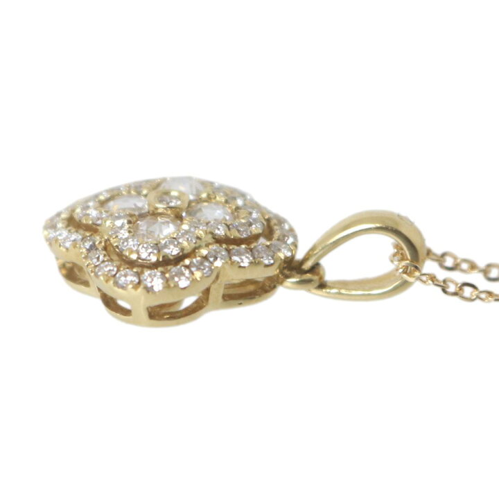 楽天市場】【中古】0.48ct フラワーモチーフ ダイヤ ペンダント 