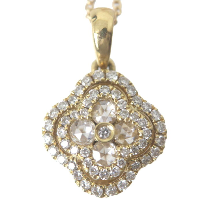 楽天市場】【中古】0.48ct フラワーモチーフ ダイヤ ペンダント 