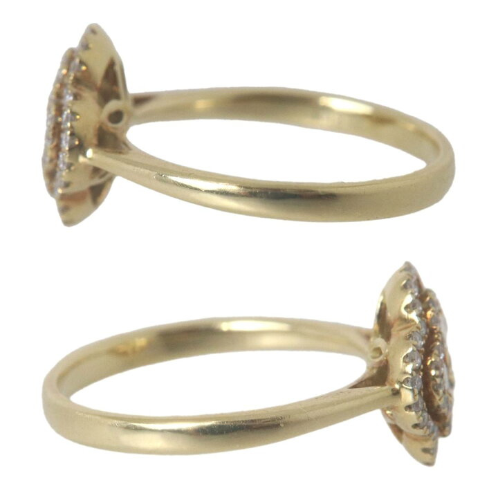 楽天市場】【中古】0.35ct フラワーモチーフ ダイヤリング 指輪 K18 18 
