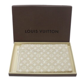 【中古】 LOUIS VUITTON/ルイヴィトン マフラー カシミヤ70%・シルク30% モノグラム ベージュ 保存箱 ES Bランク