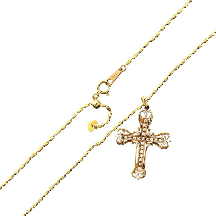 楽天市場】【中古】 36石 0.36ct ダイヤモンド クロス 十字架 