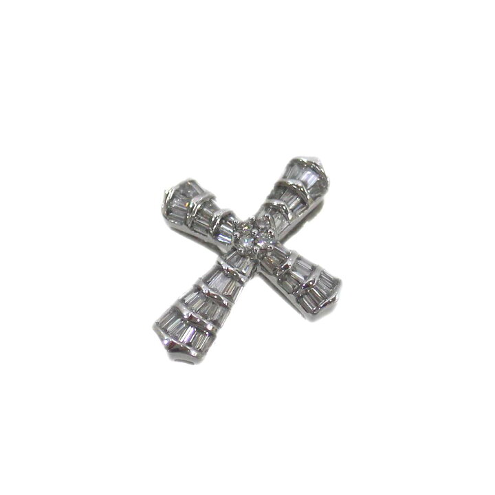 楽天市場】【中古】 K18WG/18金ホワイトゴールド ダイヤ クロス 