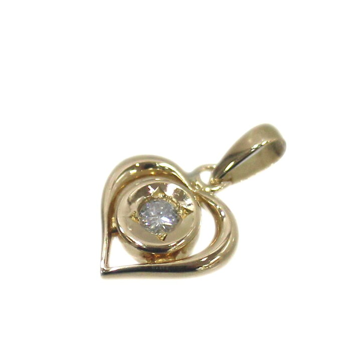 楽天市場】【中古】 K18 18金 ゴールド ダイヤ ハート モチーフ  