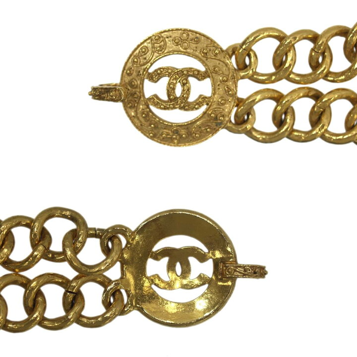 楽天市場】【中古】 CHANEL /シャネル ココマーク チェーンベルト CHANEL ヴィンテージ 3連 チェーンベルト ゴールドギャランティカード付