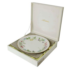 【中古】 Noritake / ノリタケ 花柄 大プレート 大皿 ケーキ皿 Contemporary FIINE CHINA / ファインチャイナ / 磁器 ホワイト×マルチカラー×金彩 #7334 NT 美品 Aランク