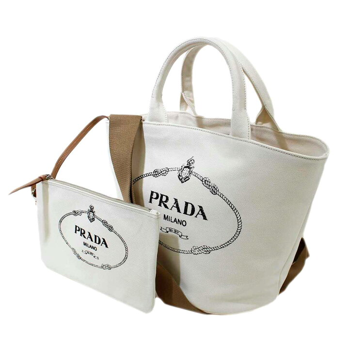楽天市場】【中古】 PRADA / プラダ カナパ 2WAY バッグ ホワイト 