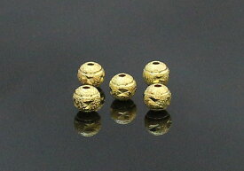 1個入　cutab-06gストーン付合金ビーズ-ゴールド（6mm）パーツ メタル バラ売りメール便発送可