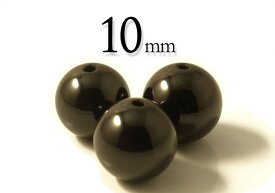 【粒売】ブラックスピネル10mm丸玉-タンザニア産【メール便発送可・ばら売り・卸価格】