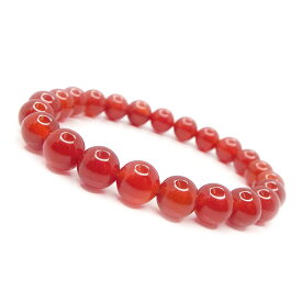 天然石 ブレスレット カーネリアン 赤瑪瑙 約4mm パワーストーン アクセサリー 数珠 ブレスレット 一連