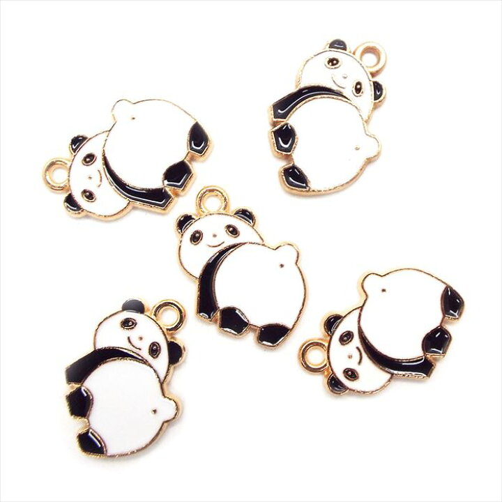 楽天市場】アクセサリーパーツ パンダ ぱんだ 5個セット チャーム 