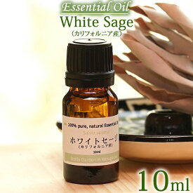 【カリフォルニア産ホワイトセージ 10ml】ホワイトセージ カリフォルニア産 10ml エッセンシャルオイル 精油 無農薬 無添加 オーガニック White sage Essential Oil Salvia apiana