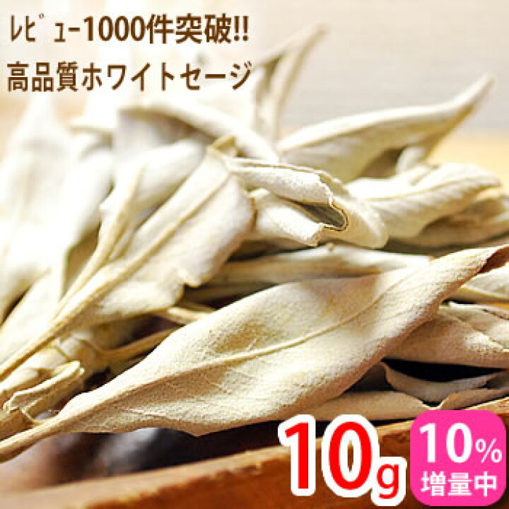 楽天市場 １０ 増量中 ホワイトセージ 10g 浄化用 無農薬 高品質 カリフォルニア産 天然石 パワーストーンの浄化に ステラガーデン In 八ヶ岳