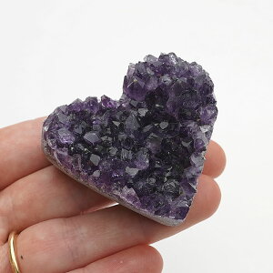 【ハートのミニクラスター】アメジスト ハート 原石結晶 1個 天然石 パワーストーン アメシスト 紫水晶 2月の誕生石 amethyst