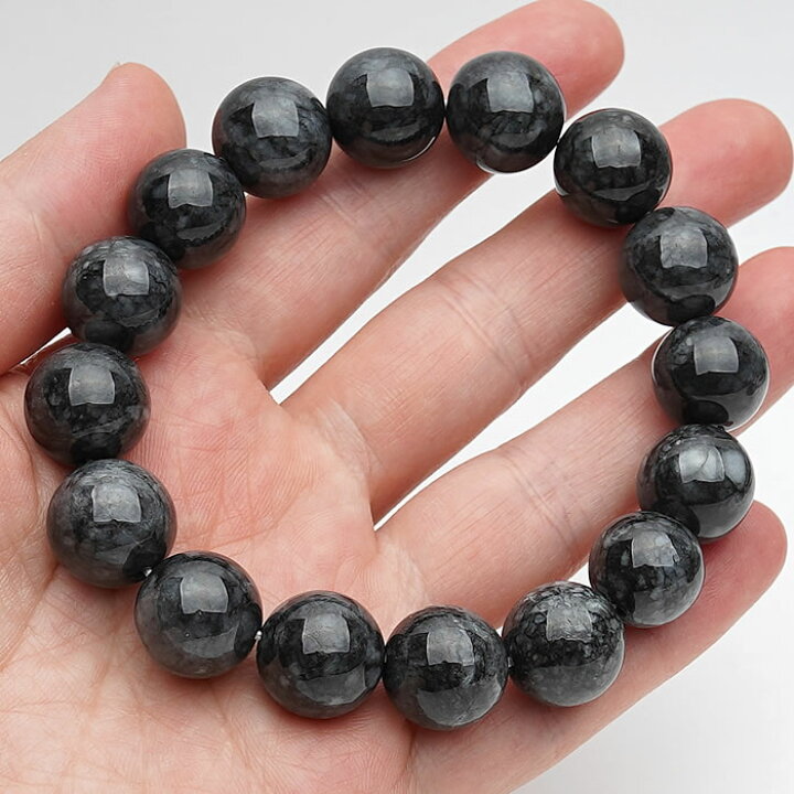 楽天市場】【高品質】天然黒翡翠AAA13mm ミャンマー産 ブレスレット 