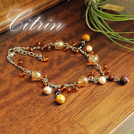 【限定数】【スイングジュエリー ブレスレット シトリン】レッドタイガーアイ モーカイト パール ゴールデンオーラ チェーン 天然石 パワーストーン シトリン 天然石ブレスレット パワーストーンブレスレット 天然石 パワーストーン ブレスレット