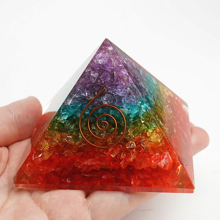 楽天市場】オルゴナイト ピラミッド チャクラカラー ORGONITE  