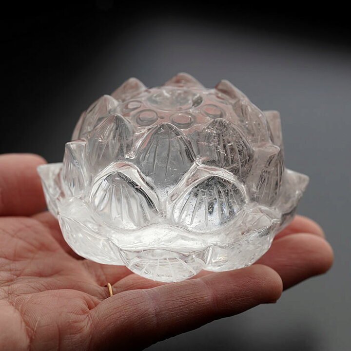楽天市場】【数量限定】【大サイズ】水晶 蓮 ハス 水晶彫刻 約70mm 