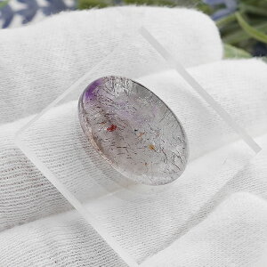 【一点物】【高品質】アメジストエレスチャル ルース カボション スーパーセブン 天然石 パワーストーン 置物 インテリア タンブル 水晶 super seven