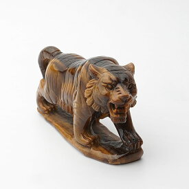 【一点物】【希少】タイガーアイ 虎彫刻 約10cm インテリア 置物 天然石 パワーストーン タイガー Tiger 彫刻 カービング 虎